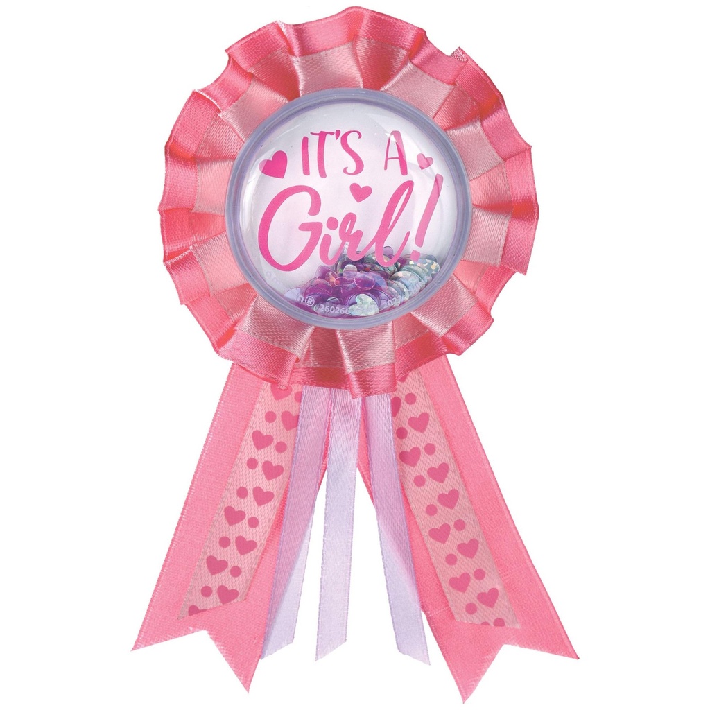 Award Ribbon "It's a Girl" Confetti Shaker C/1