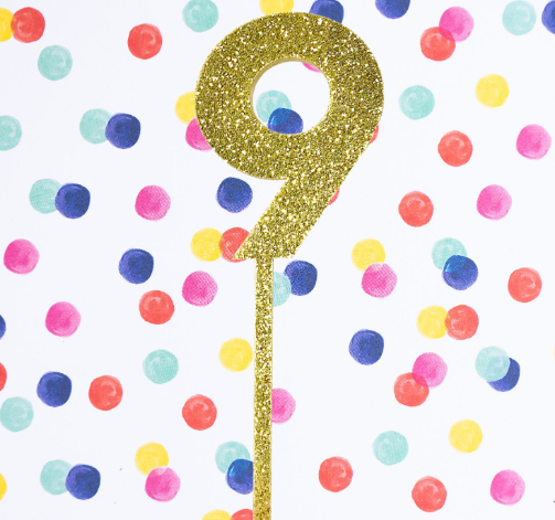 Cake Topper Numero 9 C/1