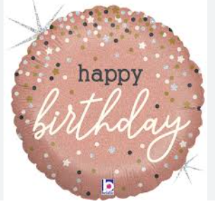 Globo 18" Happy Birthday Rosa C/1