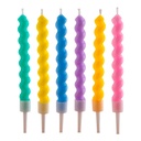 Vela de Cumpleaños Twisted Colores C/6