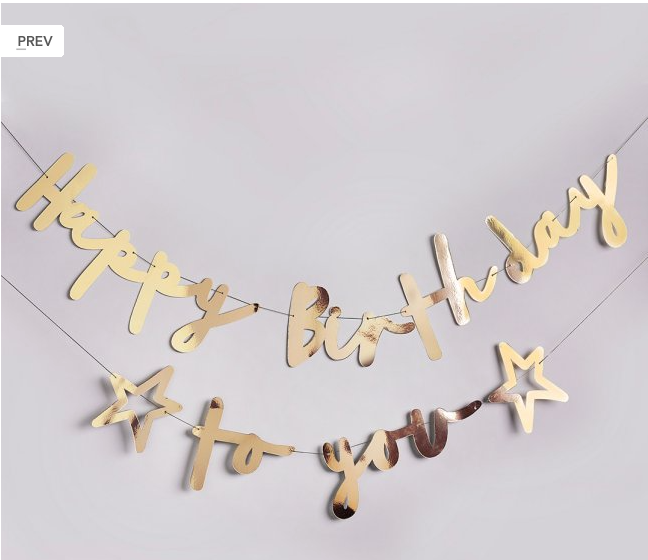 Banderin Happy Birthday To You Oro C/1