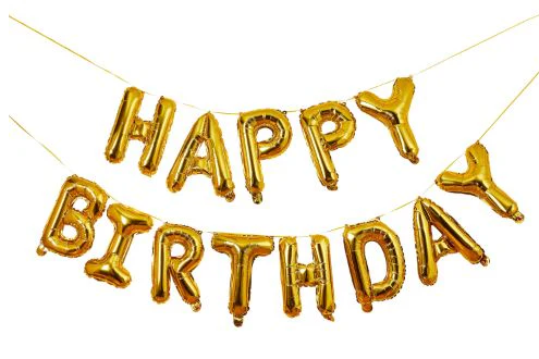 Balloon Garland Gold Happy Birthday C/1