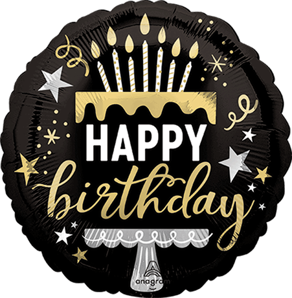 Globo 18" Birthday Cake Velitas Gold C/1