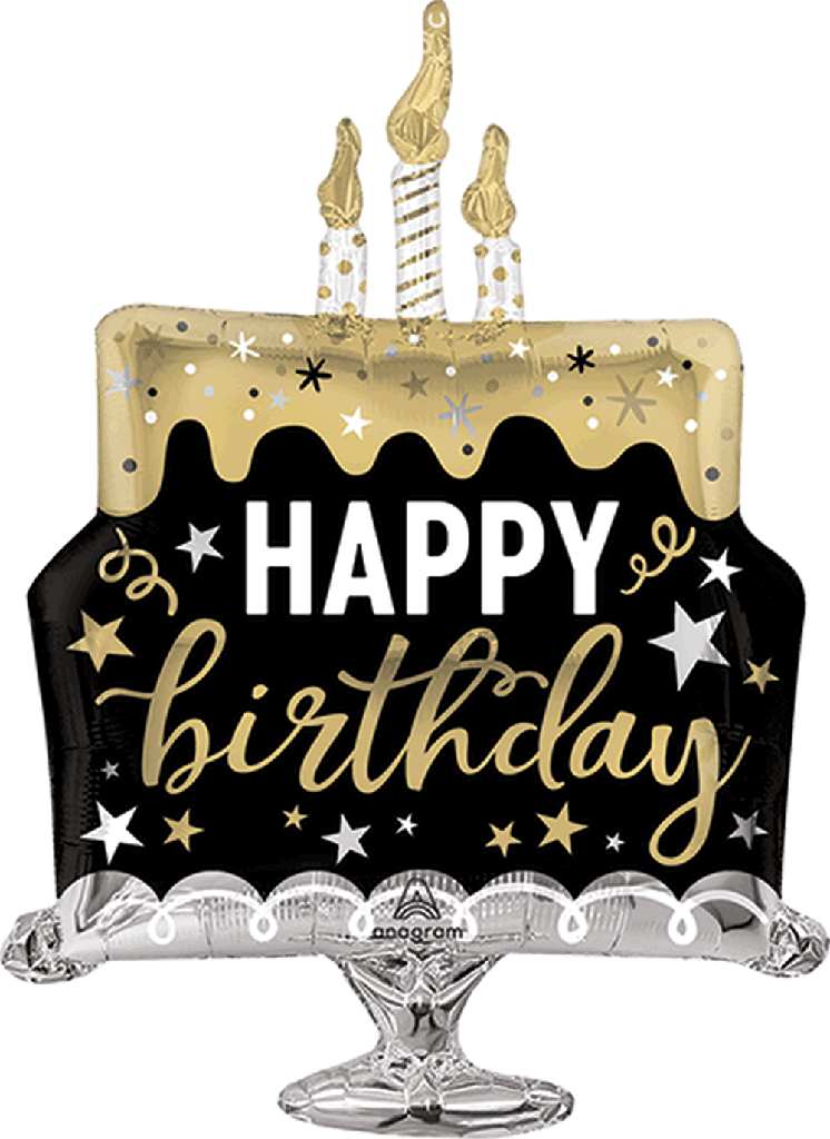 Globo 36" Birthday Cake Gold C/1