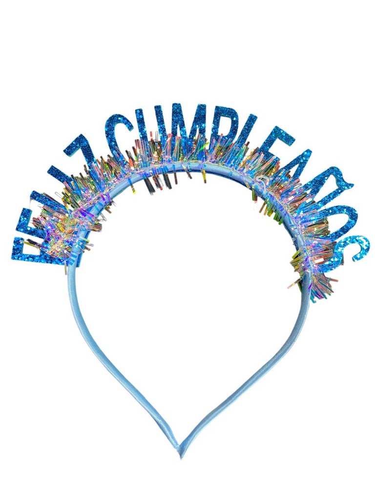Diadema Feliz Cumpleaños Escarcha Metal C/1