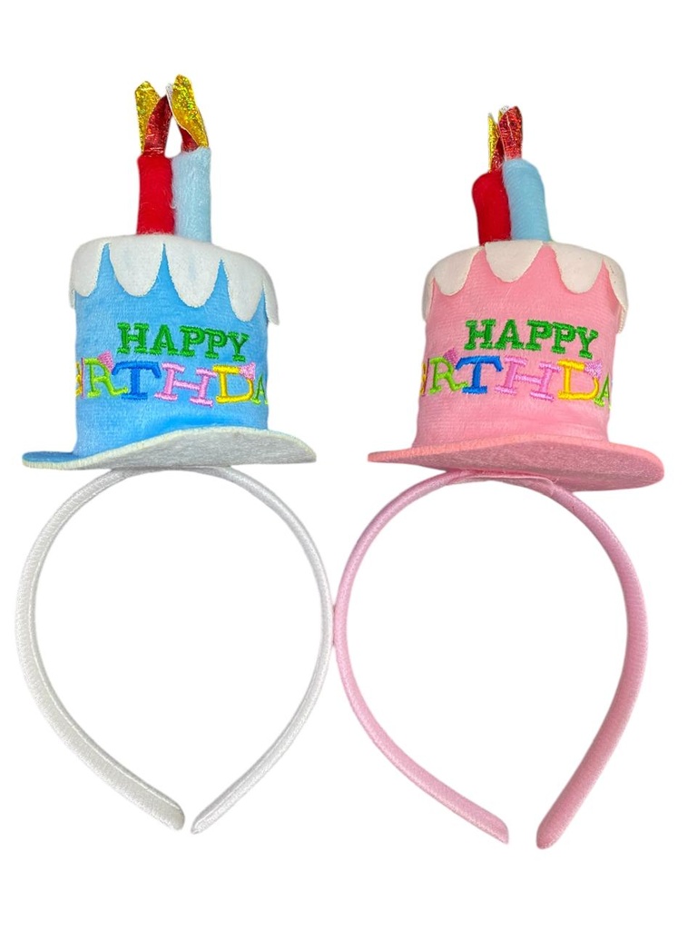 Diadema Pastel HBD Rosa /Azul C/1