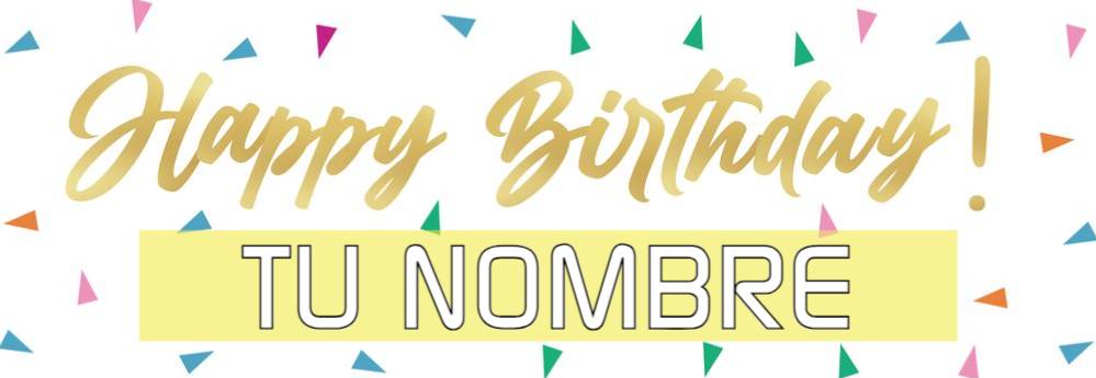 Banner Cumpleaños Confetti Personalizable