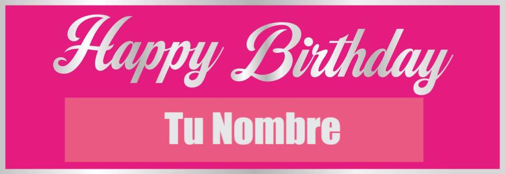 Banner HBD Rosa Personalizable