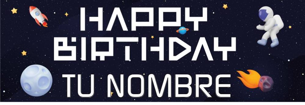 Banner HBD Astronauta Personalizable