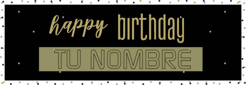 Banner HBD Black Personalizable