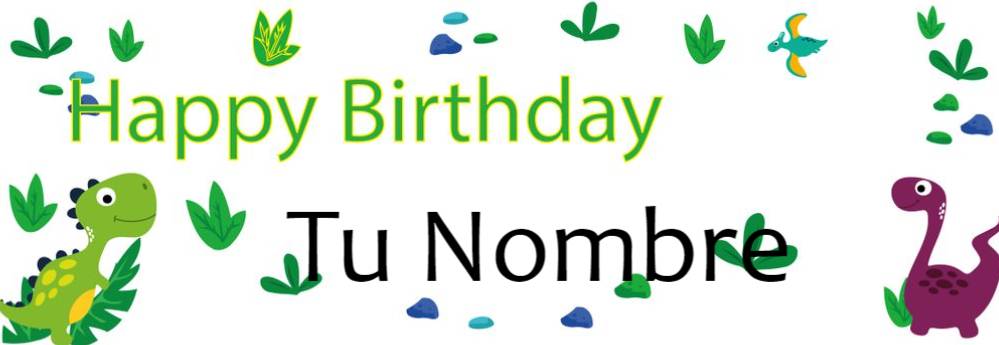 Banner HBD Dinos Personalizable