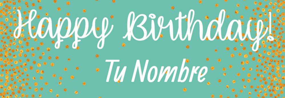 Banner HBD Dots Menta Personalizable