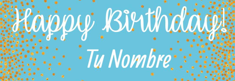Banner HBD Dots Azul Personalizable