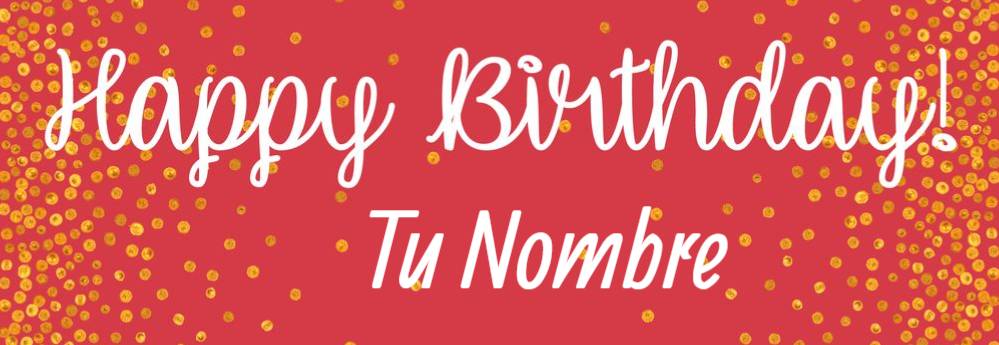Banner HBD Dots Rojo Personalizable