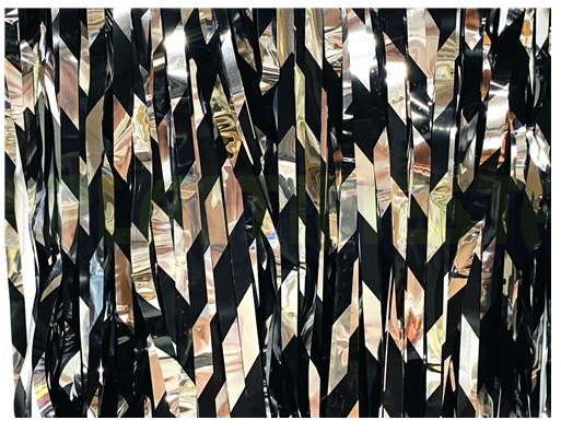 Cortina Bicolor Plata Y Negro C/1