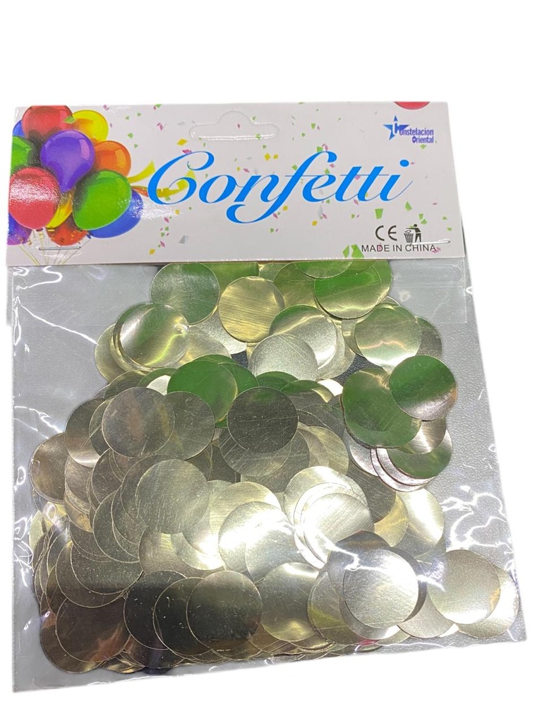 Confetti Metalico Para Globo Dorado C/1