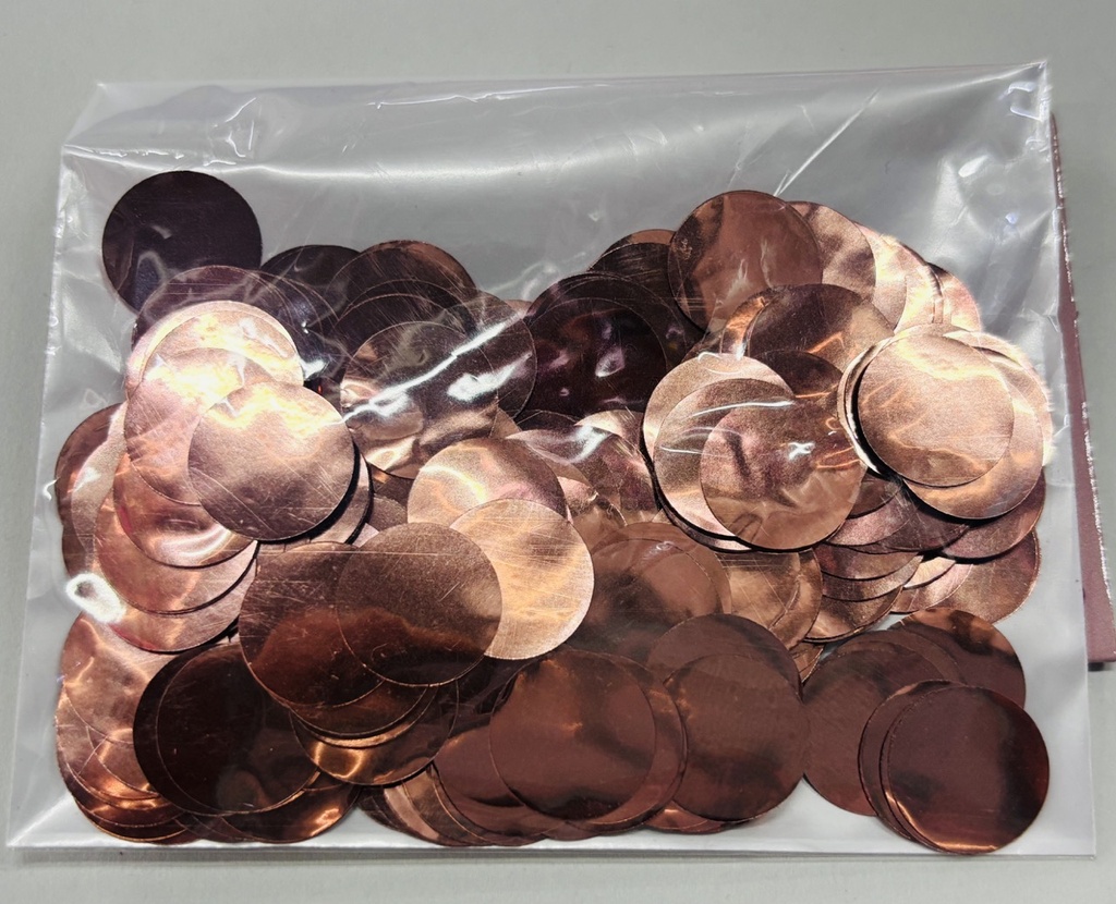 Confetti Metalico Para Globo Rosa Dorado C/1