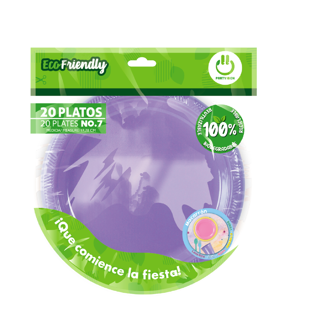 Plato Plastico Macarron C/20