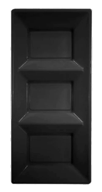 Charola Rectangular Con Division Negra C/3