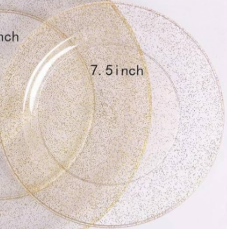 Plato 7" Glitter Oro C/8