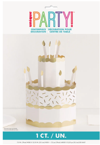 Centro De Mesa Pastel Dorado  C/1