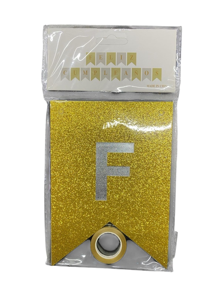 Banderin Brillos Dorado c/1