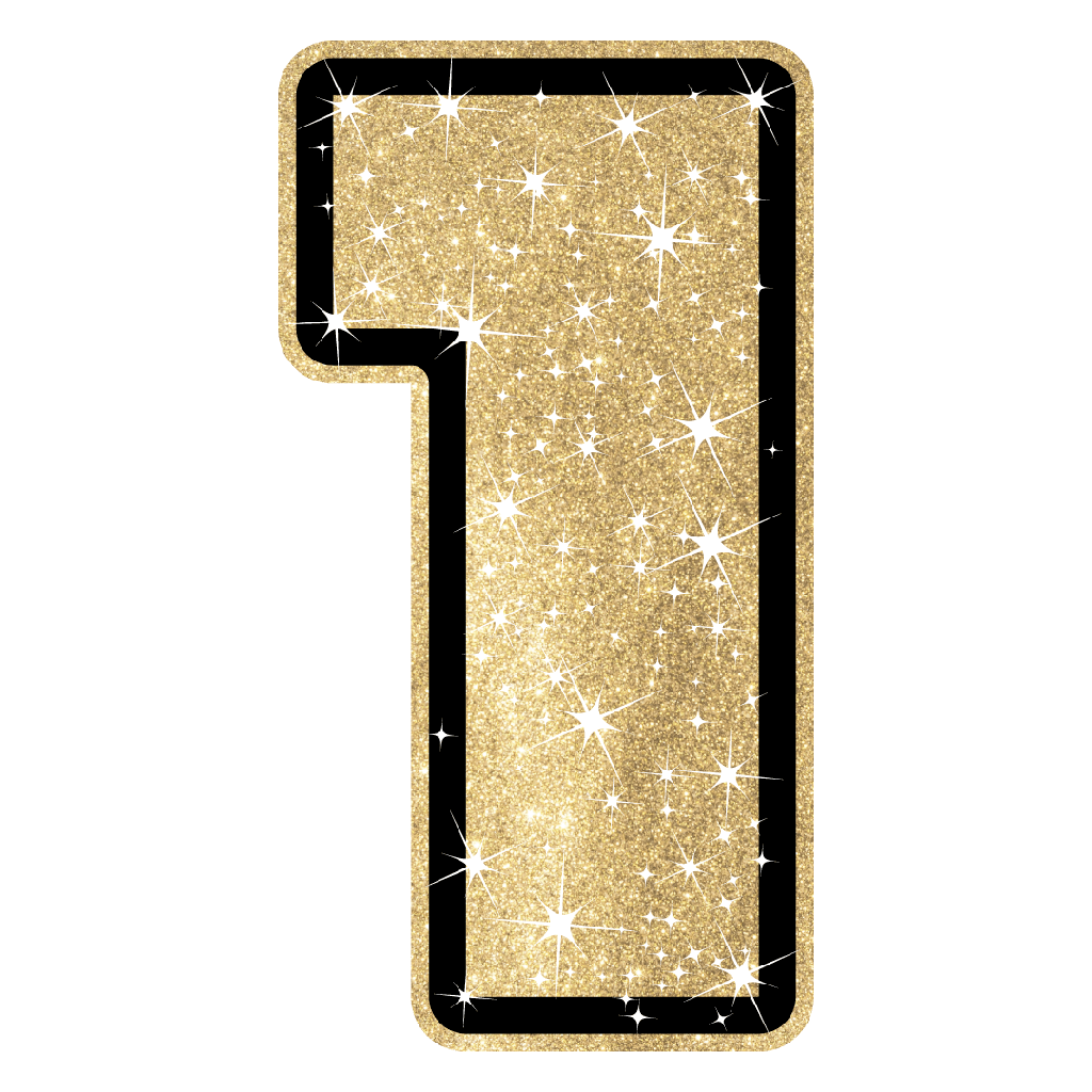 Figura de Plastico Numero 1 Dorado C/1