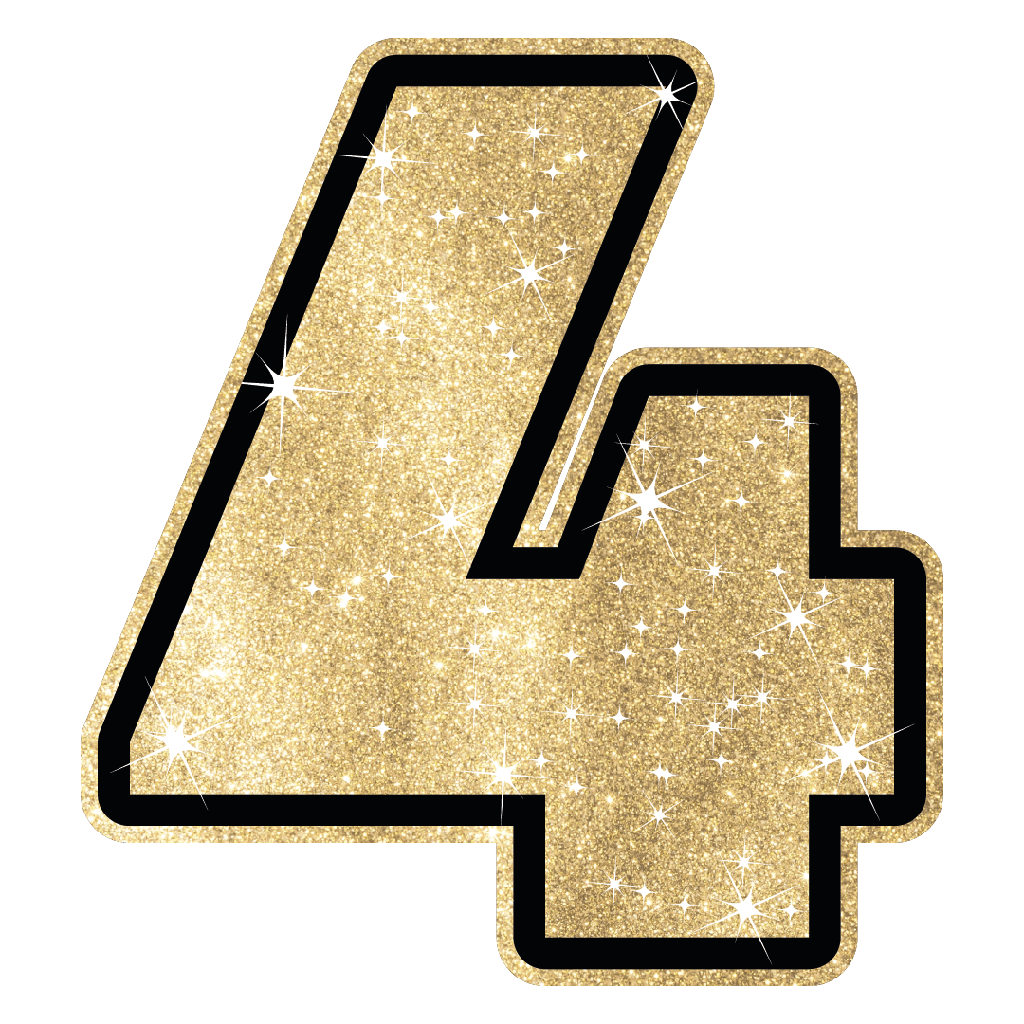 Figura de Plastico Numero 4 Dorado C/1