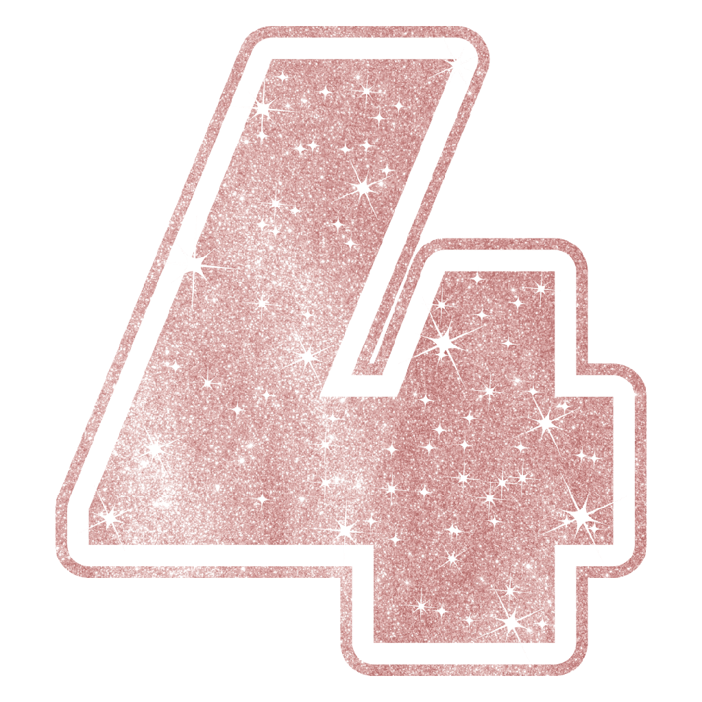 Figura de Plastico Numero 4 Rosa C/1