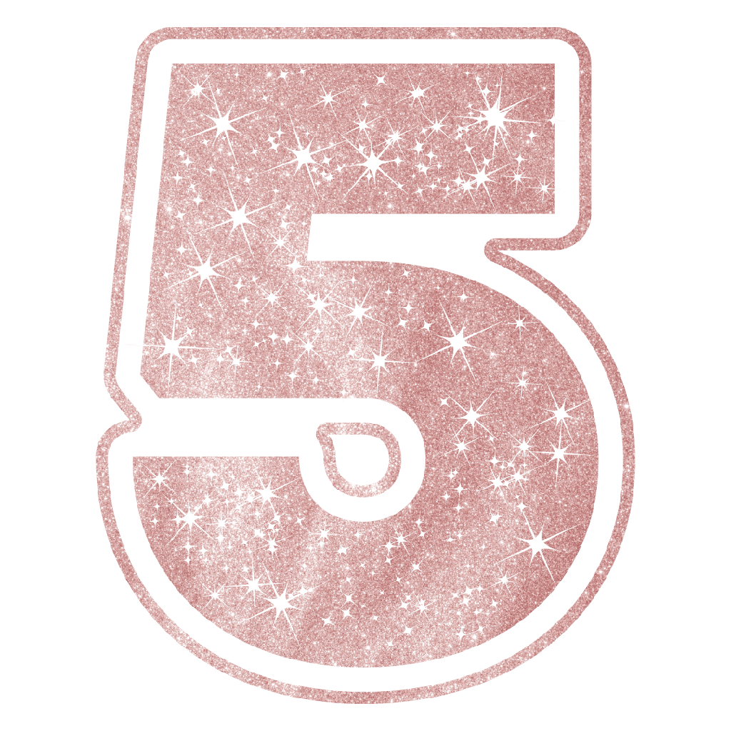 Figura de Plastico Numero 5 Rosa C/1