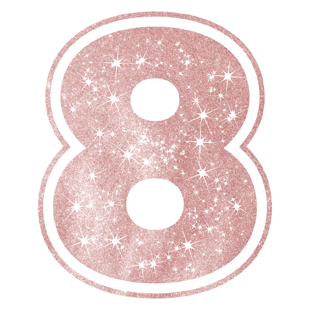 Figura de Plastico Numero 8 Rosa C/1