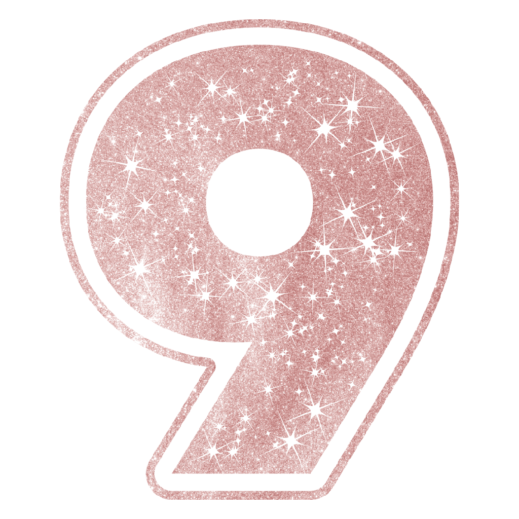 Figura de Plastico Numero 9 Rosa C/1