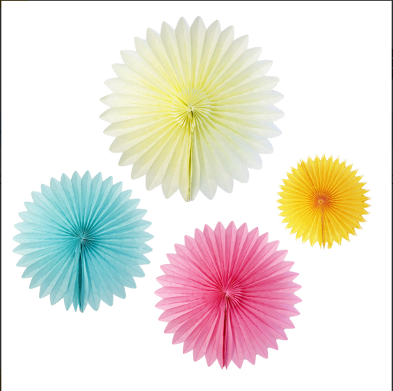 Set De Abanicos De Colores C/4