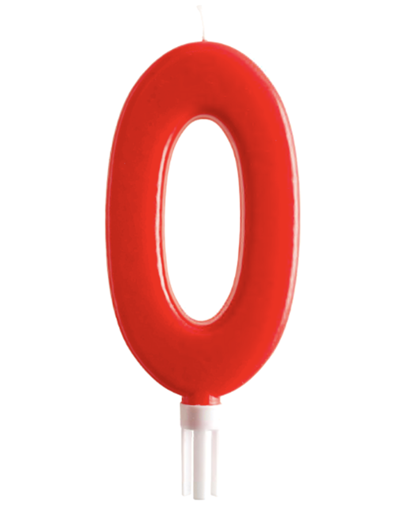 Vela Jumbo Numero Rojo 0 C/1