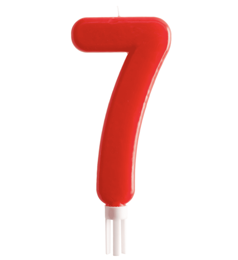 Vela Jumbo Numero Rojo 7 C/1