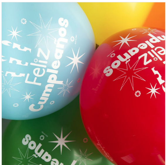 Bolsa De Globos 9" Feliz Cumpleaños Liso C/12