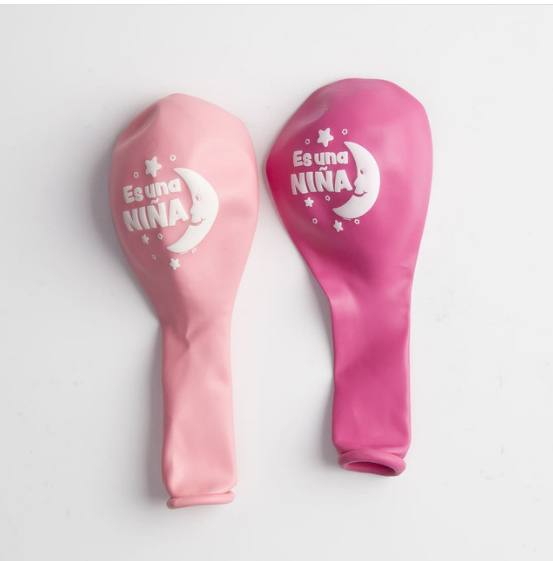 Bolsa De Globos 9" Es Una Niña  Liso C/12