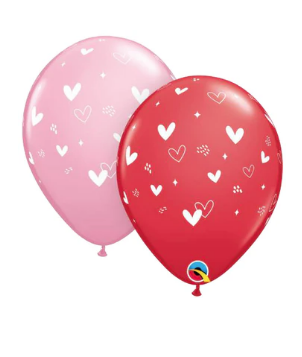 Globo 12" Corazones Y Manchas C/1