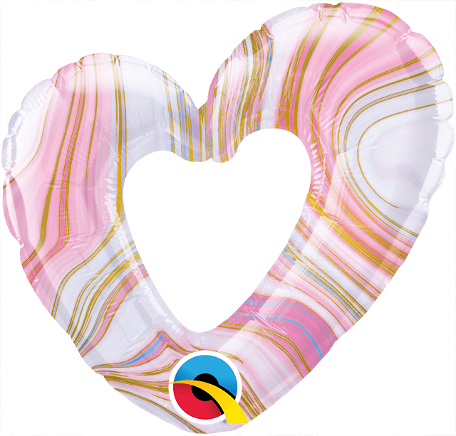 Globo 14"Mini Corazon Abierto Marmol
