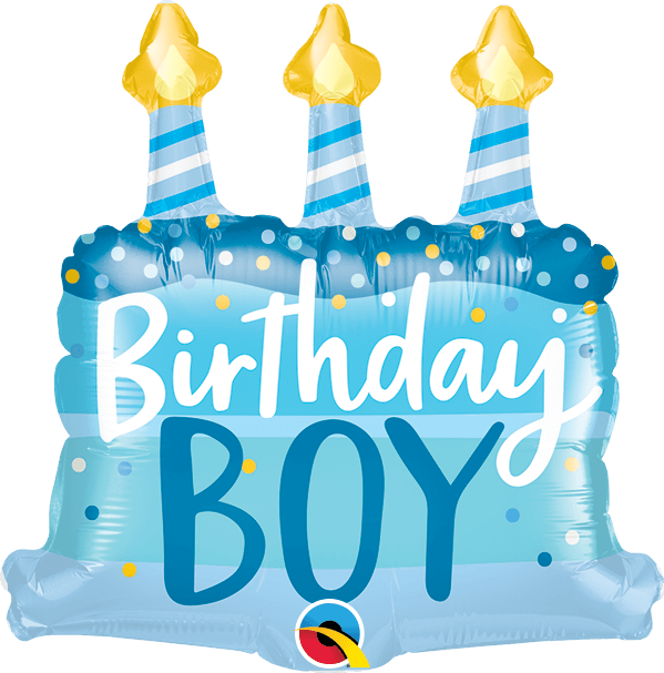 Globo 14" Birthday Boy Velas y Pastel C/1