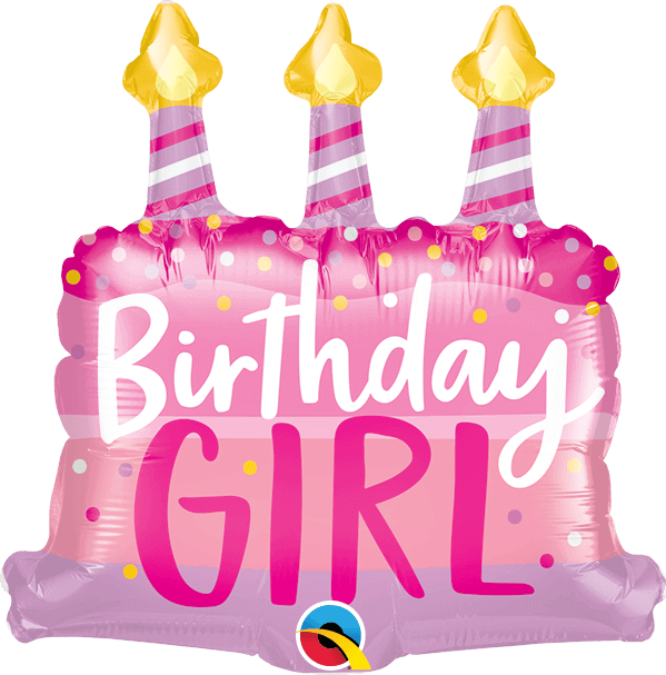 Globo 14" Birthday Girl Velas y Pastel C/1