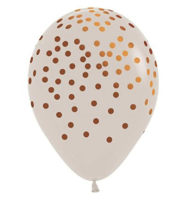 Globo 12" Latex Fashion Confetti Cobre C/1