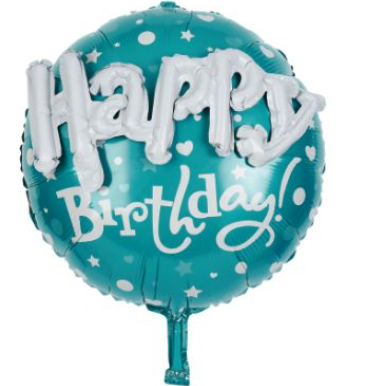 Globo 9"Happy Birthday Amarillo / Azul