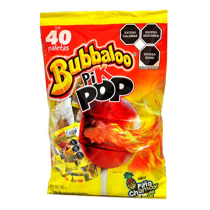 Bubbaloo Pik Pop Piña Chamoy 580g