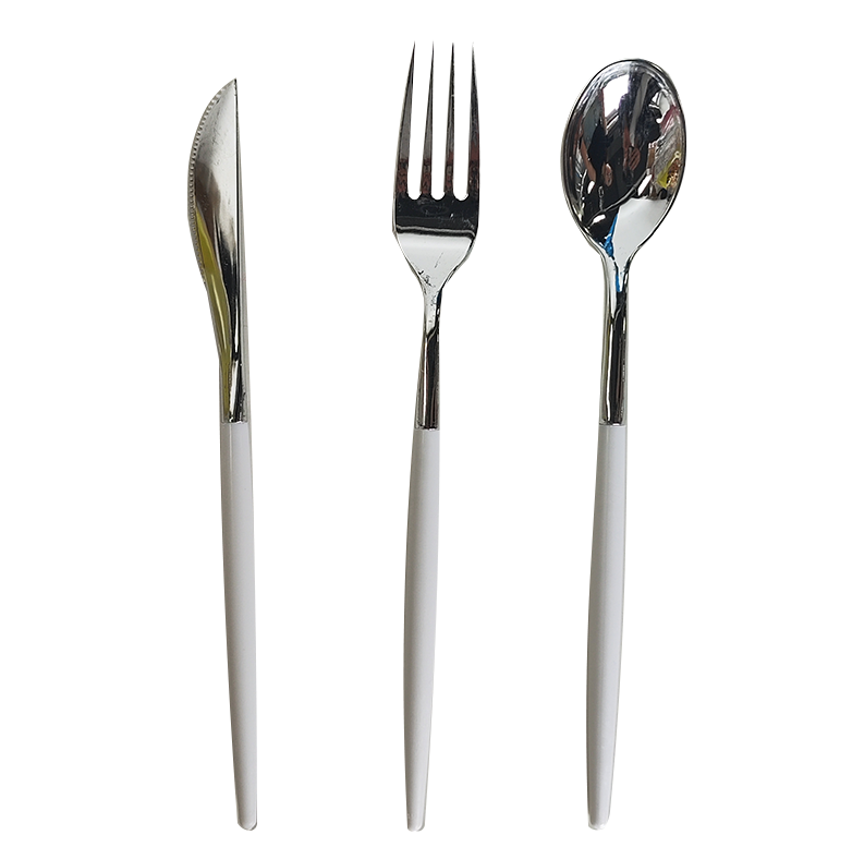 Cubiertos Plata/ Blanco C/15