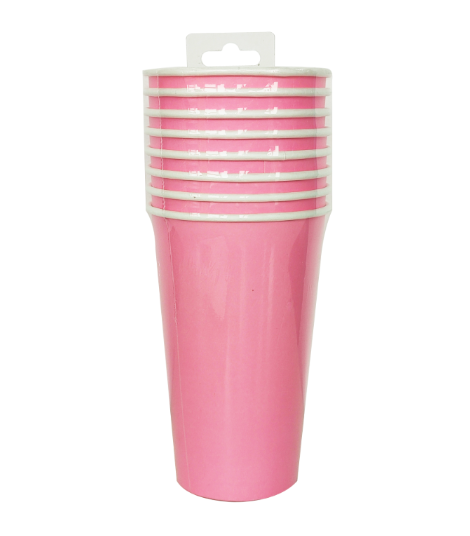 Vaso Carton 16oz Rosa C/8