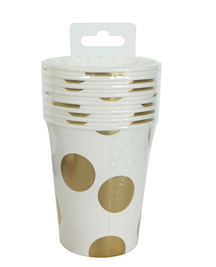 Vaso Carton 9oz Polka C/8