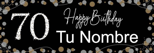 [bnr-005-hbd 70-milestone negro] Banner HBD 70 Personalizable