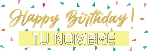 Banner Cumpleaños Confetti Personalizable