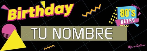 Banner HBD Retro Personalizable